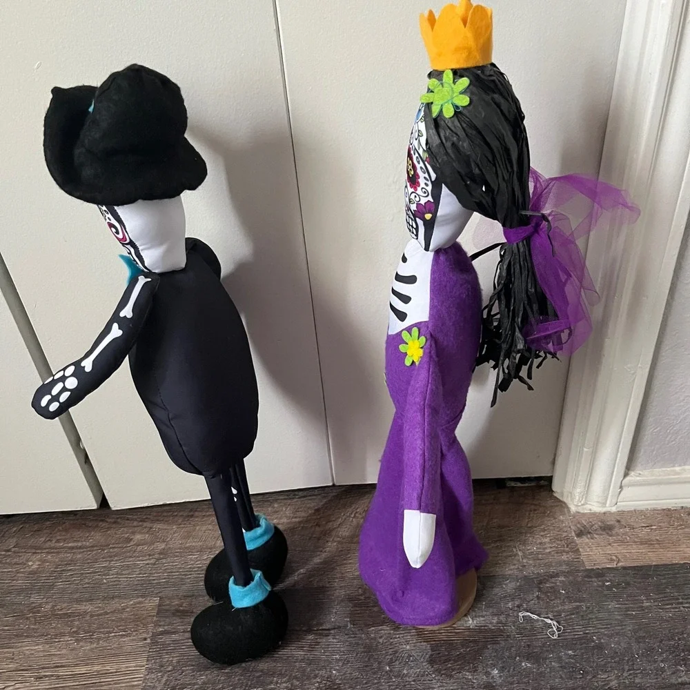Day of the Dead Skeleton Couple‎ Plush Dolls Halloween Decor